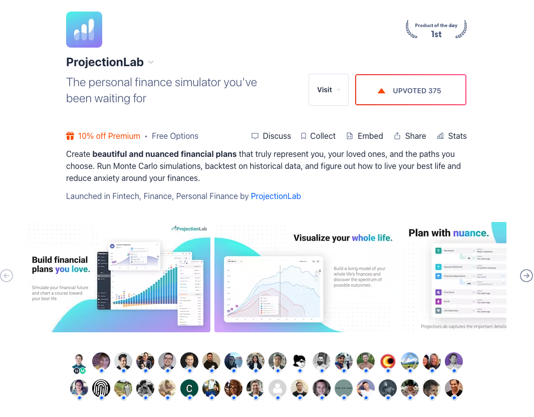 Product Hunt Launch – ProjectionLab