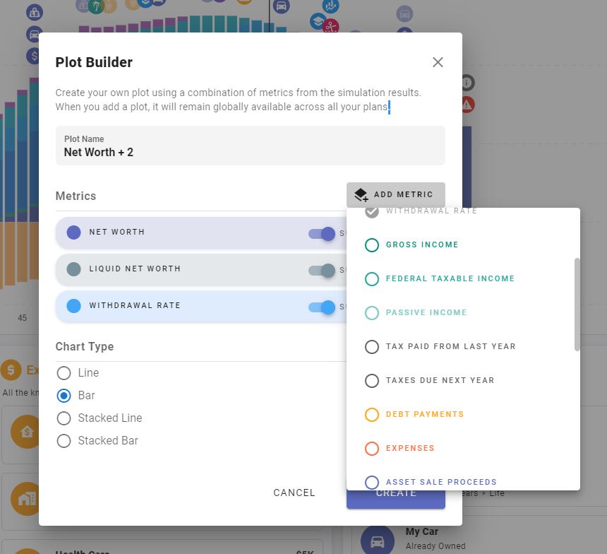 Creating New Plots – ProjectionLab