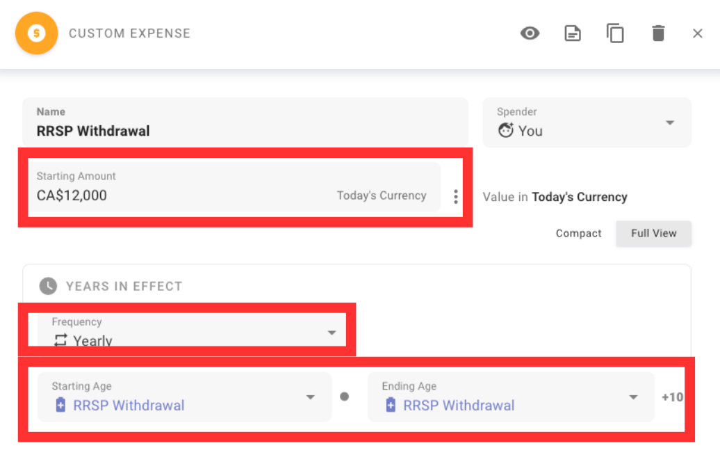 RRSP Expense Timing and Amount